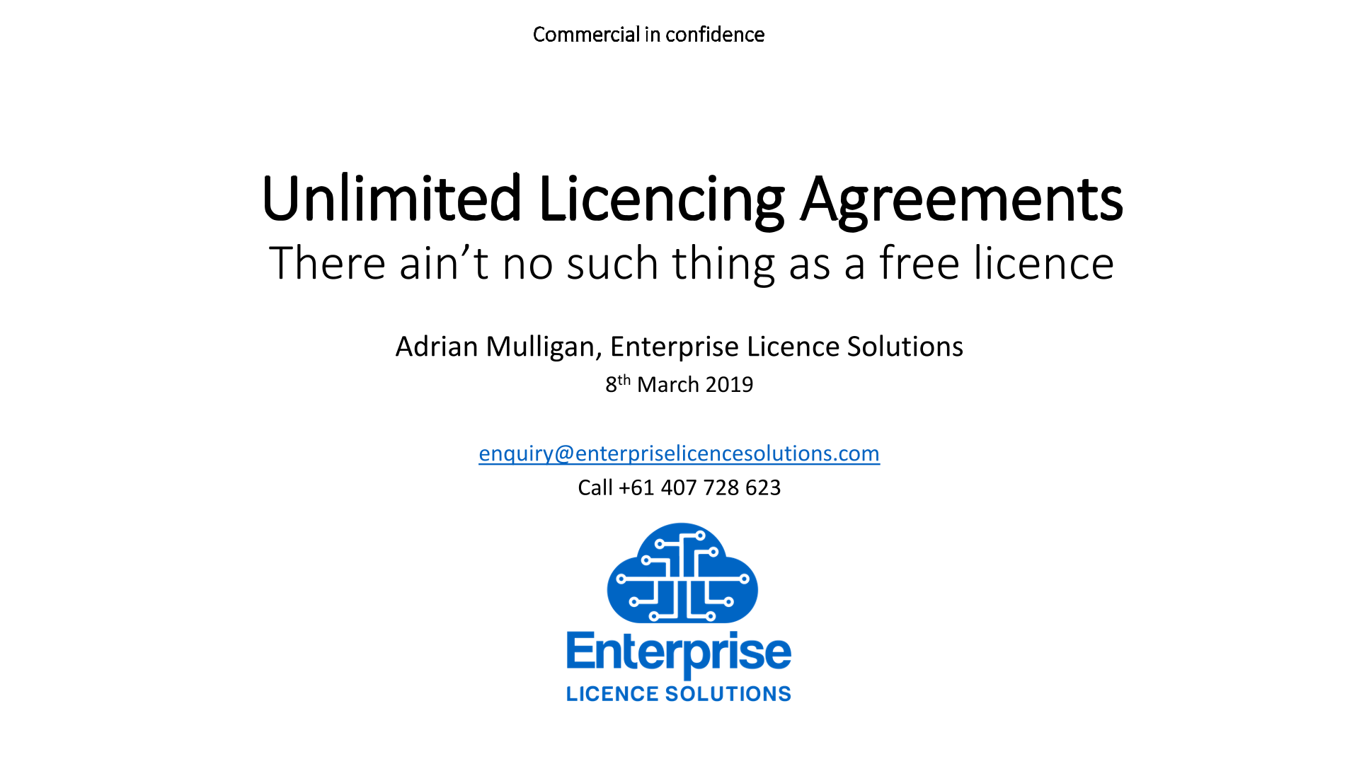 1 ELS Ulimited Licencing Agreements 20200308
